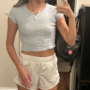 Brandy Melville Light blue cropped baby tee